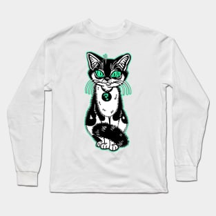 Black and white mystery cat Long Sleeve T-Shirt
